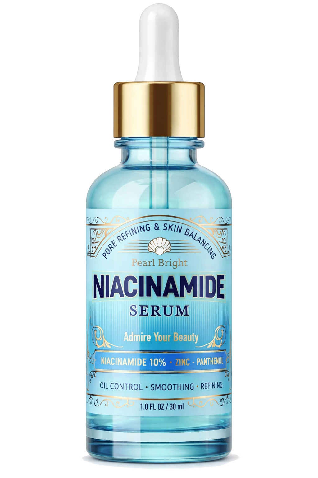 PearlBright Niacinamide Serum 10% – Pore Refining & Skin Balancing Serum with Zinc & Panthenol
